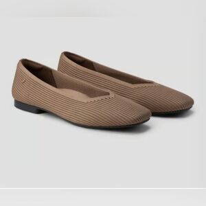 VIVAIA Margot 2.0 Square Toe V-Cut Ballet Flat in Espresso Brown Size 13 EU 45